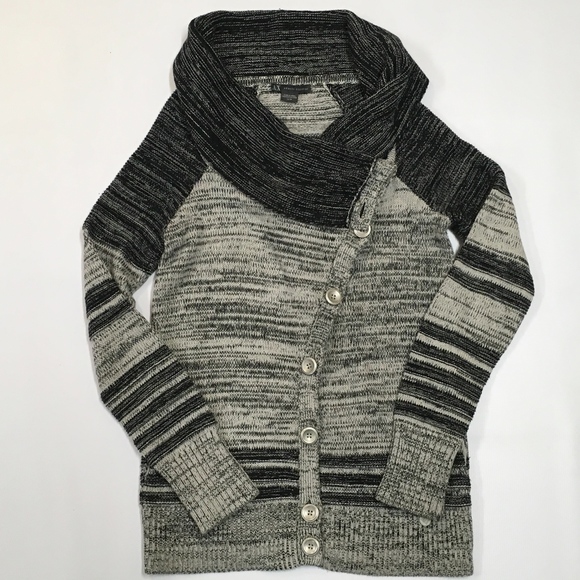 A/X Armani Exchange Black Gray Button Sweater - Picture 3 of 7